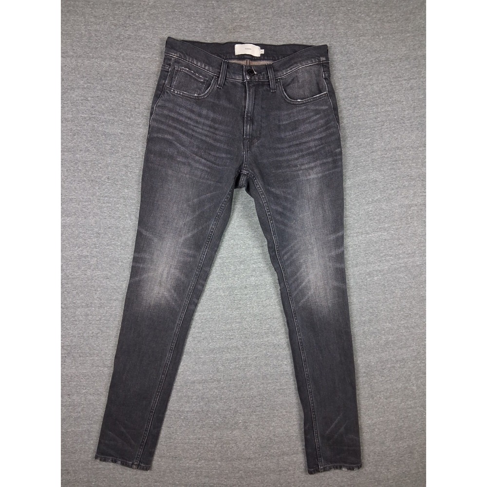 Hudson Mens‎ Jeans Zack 31x32 Black Skinny Whiskered Faded Classic Street